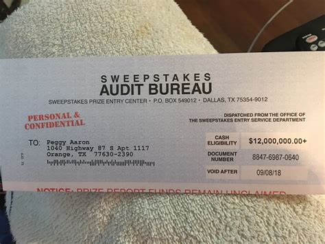 Sweepstakes Audit Bureau .